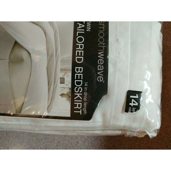 Smoothweave Tailored 14-Inch Twin Bedskirt, Ivory - Picture 3 of 6
